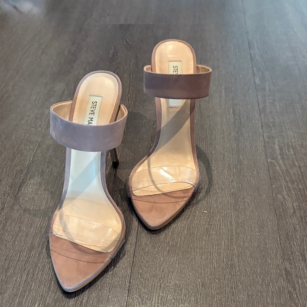 Steve Madden Nude and Clear Heels
